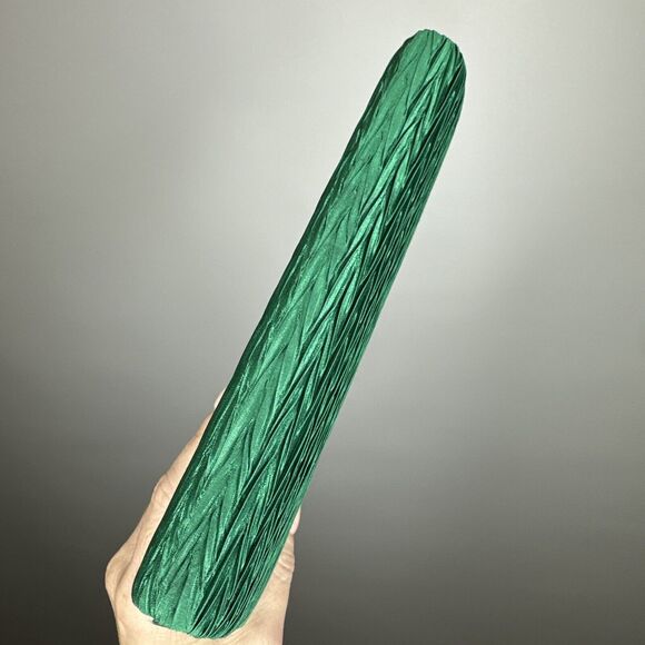 Vintage 50s Walborg Green Satin Evening Clutch with Gold Embellishment Handmade - Picture 5 of 11